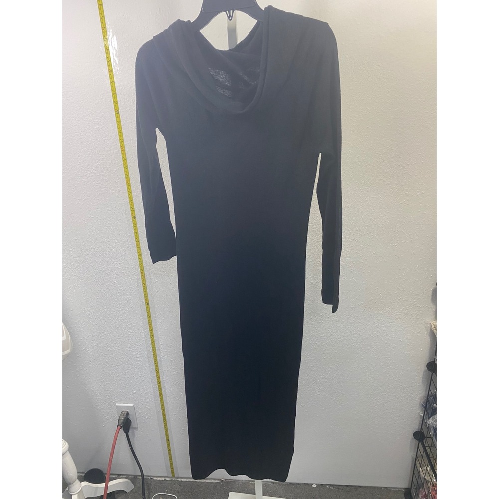 Charles Henry Black Knit Cowl Neck Long Sleeve Midi Dress Womens Size Medium NEW
